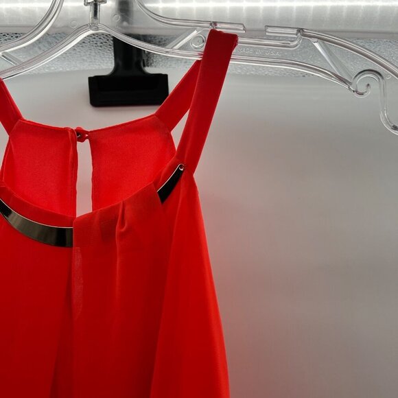 Bisou Bisou Women's Blouson Halter Dress Orange Size 14 New - Picture 3 of 9